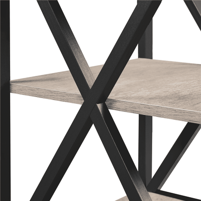 3 Tier X Frame Side Table for Living Room, Gray
