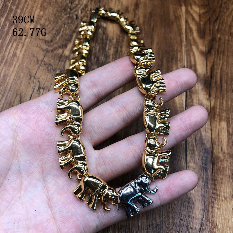 New stylish and versatile design, featuring a simple gold-tone aesthetic, and a fashionable elephant-themed necklace, bracelet, and earring set