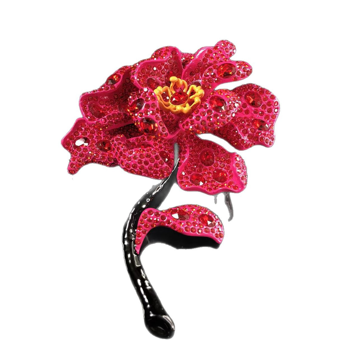 Classic, sophisticated, and luxurious peony brooch and earring set, exuding elegance and refined charm, perfect as a fashionable accessory for coats