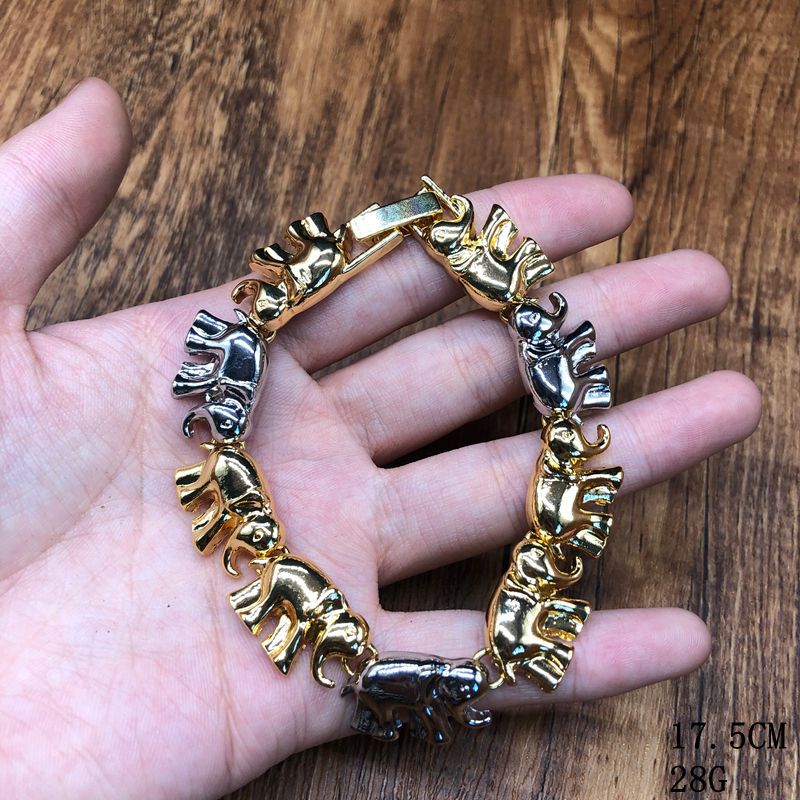 New stylish and versatile design, featuring a simple gold-tone aesthetic, and a fashionable elephant-themed necklace, bracelet, and earring set