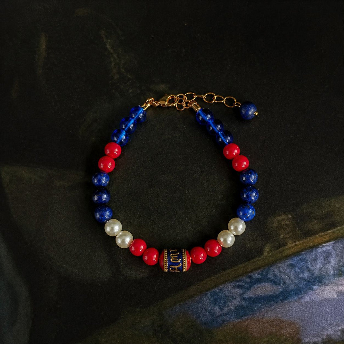 Fashionable color handmade bracelet with natural lapis lazuli, malachite, and red agate gemstones, new style necklace and choker for women